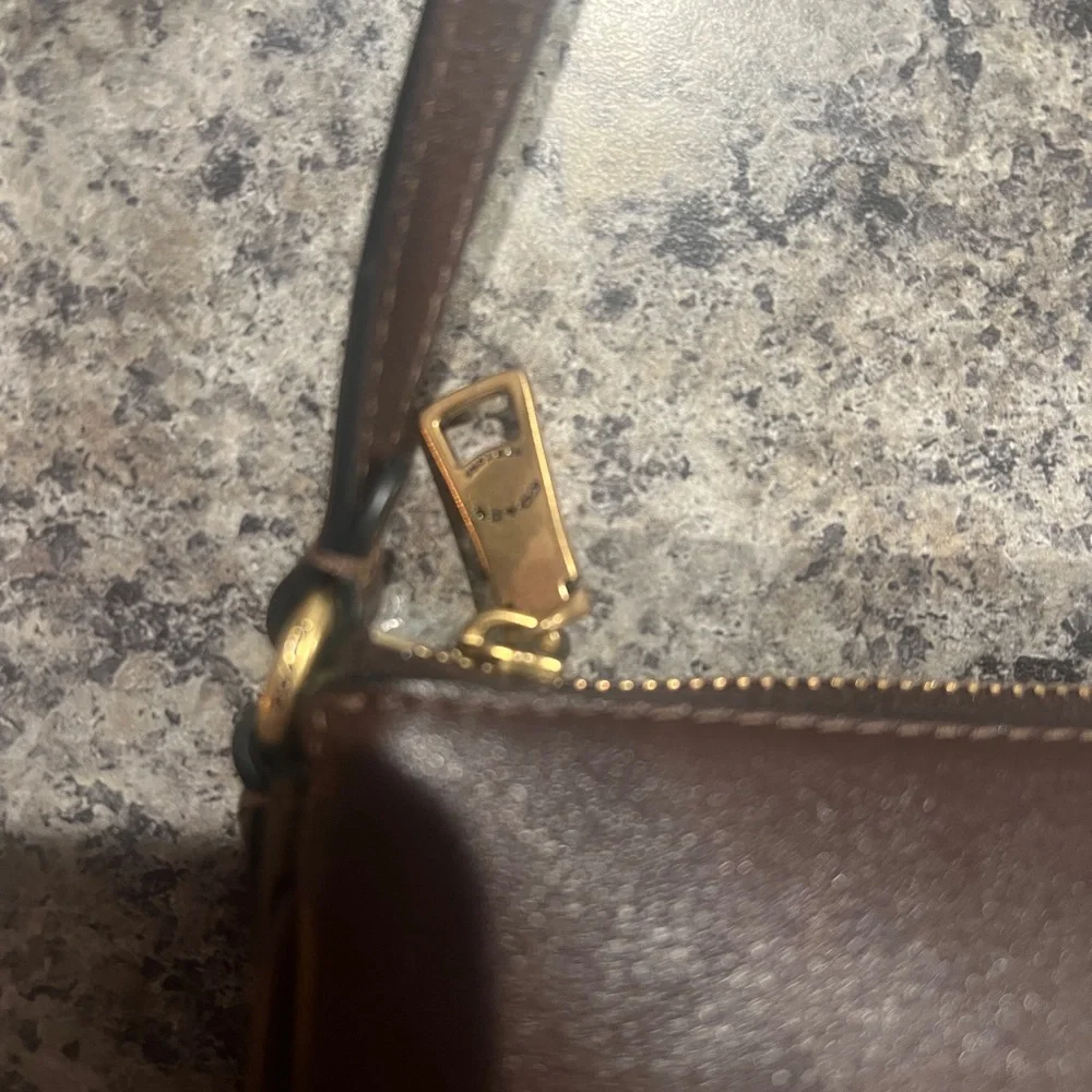 SOLD Coach Dark Brown Leather Shoulder Bag - Picture 3 of 5